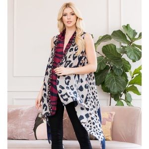 ‼️NEW‼️Riah Fashion: Fuchsia Leopard Print Kimono